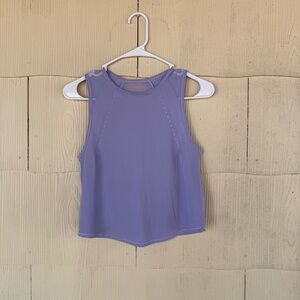 Lululemon Athletica Sculpt Cropped Tank Lace Trim 'Lavender Frost'